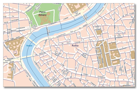 Division of city center Rome into sezioni